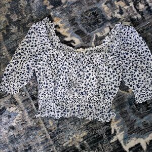 Impeccable Pig Floral Blue and White Women's Top